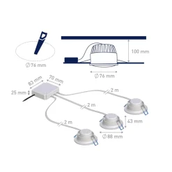 Müller Licht tint innfellingslampe 3er sett