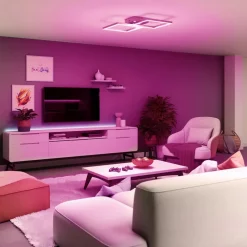 Müller Licht tint LED taklampe Cano, RGB, CCT, sølv