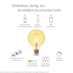 Müller Licht tint LED-globepære G95 E27 5,5W gull