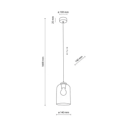 Molly hengelampe, lilla, Ø 14 cm, metall/glass