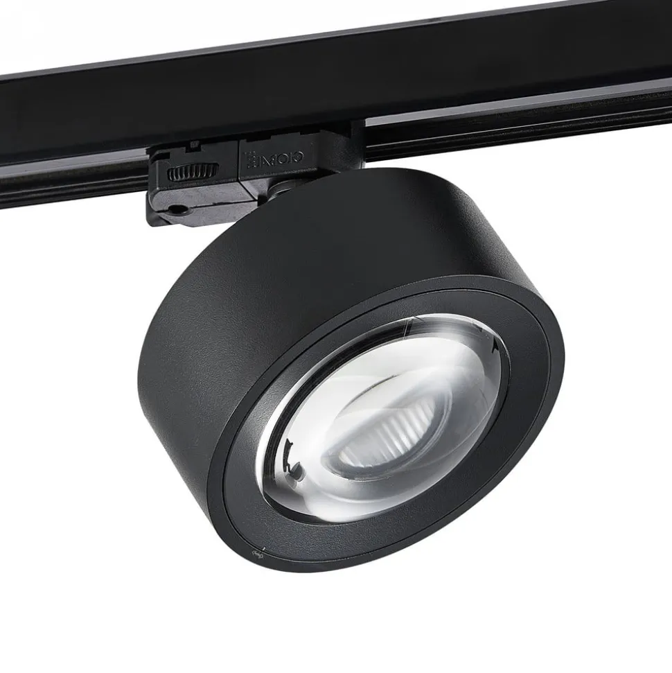 Molto Luce LED 3-faset skinnespot Mag, svart, 827