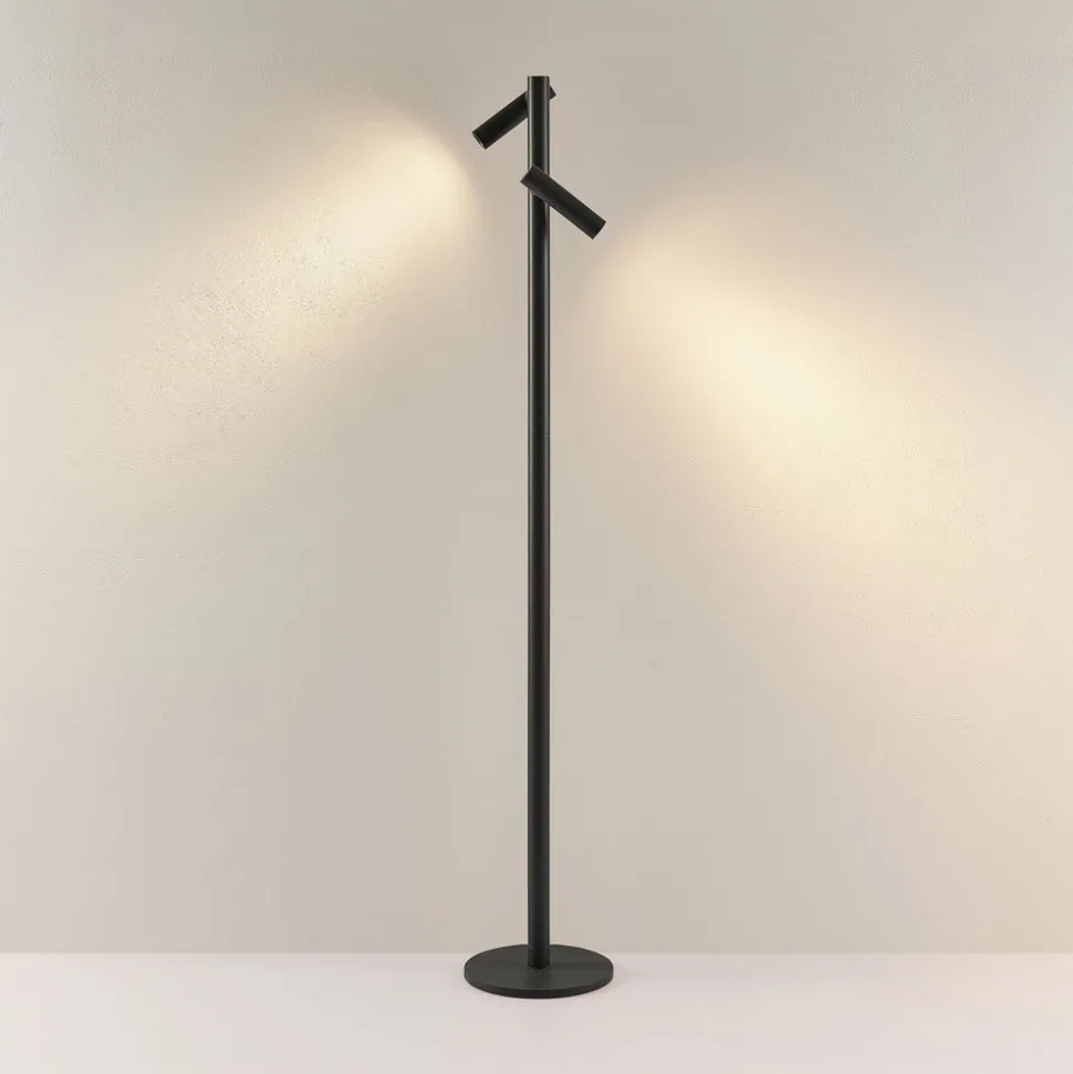 Molto Luce LED-gulvlampe Mimo Double F, antrasitt, aluminium