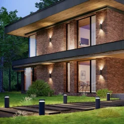 Molto Luce LED-sokkellampe Mona, Ø 18 cm, aluminium, høyde 45 cm