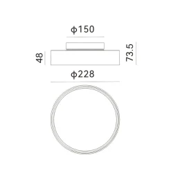 Molto Luce utendørs taklampe Nona, Ø 22,8 cm, antrasitt
