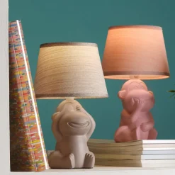 Monkey bordlampe, brun, keramikk, 28 cm høy, E14