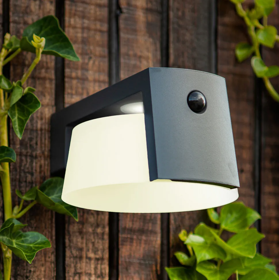 Moon LED-vegglampe, antrasitt, bevegelsessensor, IP44