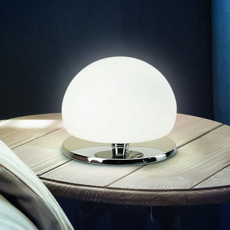 Morgana bordlampe, forkrommet / hvit, berøringsdimmer, 3000 K