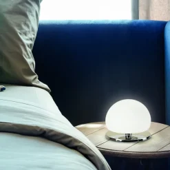 Morgana bordlampe, forkrommet / hvit, berøringsdimmer, 3000 K