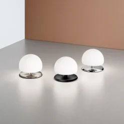 Morgana bordlampe, forkrommet / hvit, berøringsdimmer, 3000 K