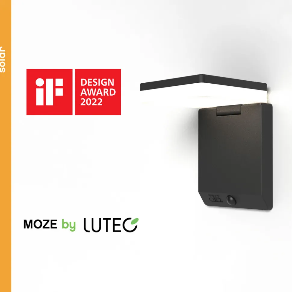 Moze LED-solcellelampe, justerbar med sensor