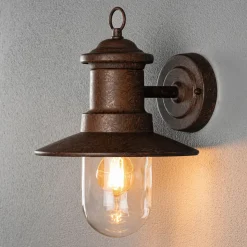 Napoli utendørs vegglampe, rustbrun