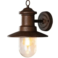 Napoli utendørs vegglampe, rustbrun