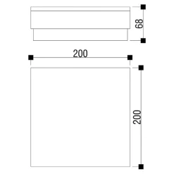 Nedfelt lampe Tabit, 20 x 20 cm, gangbar