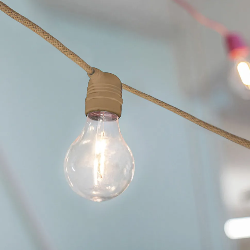 Newgarden Allegra LED-solcellelenke, jutekabel