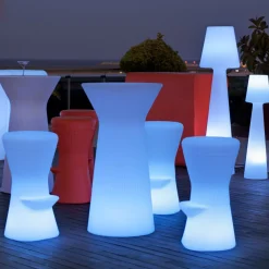 Newgarden Capri LED batteridrevet barbord, RGBW, 110 cm høyt, hvit