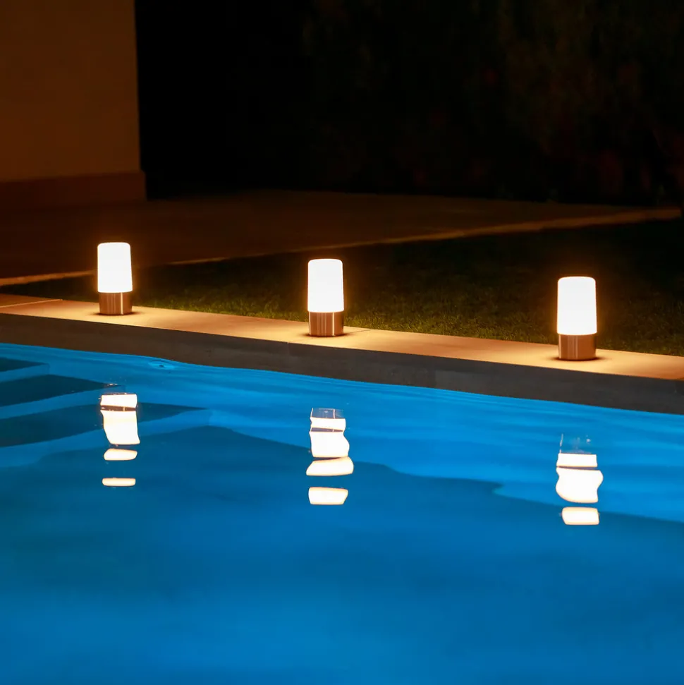 Newgarden LED-bordlampe Maia messingfarget IP54 RGBW