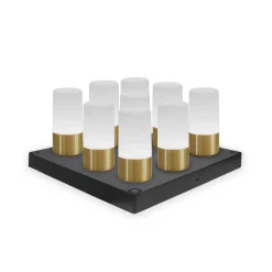 Newgarden LED-bordlampe Maia messingfarget IP54 RGBW