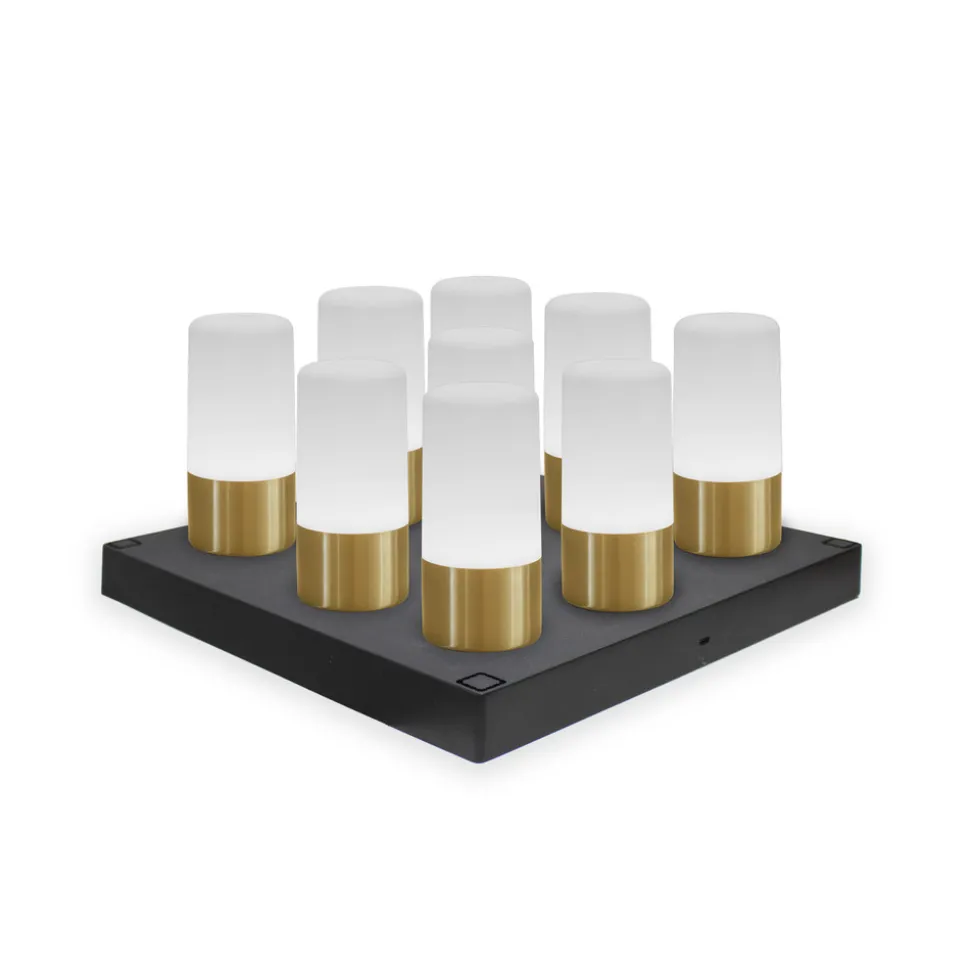 Newgarden LED-bordlampe Maia messingfarget IP54 RGBW