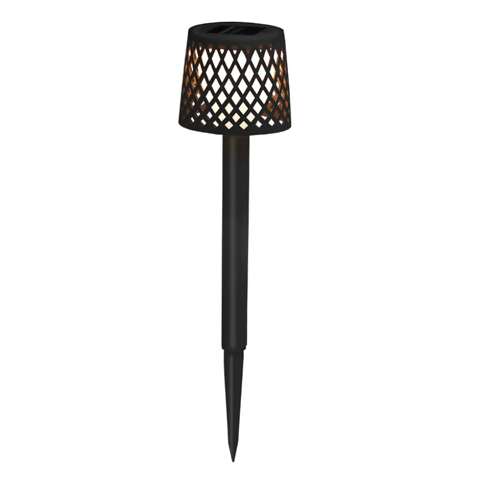 Newgarden LED-solcellelampe Gretita, svart, jordspyd, 4 stk