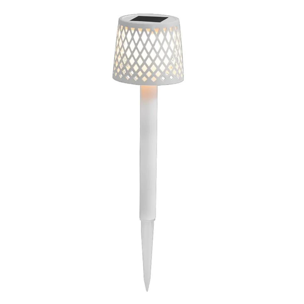 Newgarden LED-solcellelampe Gretita, hvit, jordspyd, sett med 4 stk