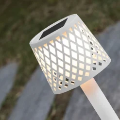 Newgarden LED-solcellelampe Gretita, hvit, jordspyd, sett med 4 stk