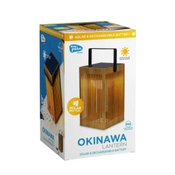 Newgarden Okinawa LED-solcellebordlampe av bambus