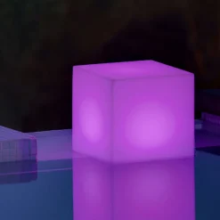 Newgarden solcellelampe Cuby kube, høyde 32 cm