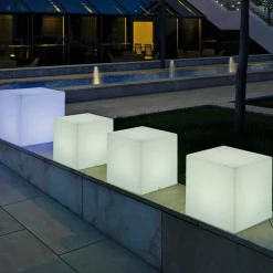 Newgarden solcellelampe Cuby kube, høyde 20 cm