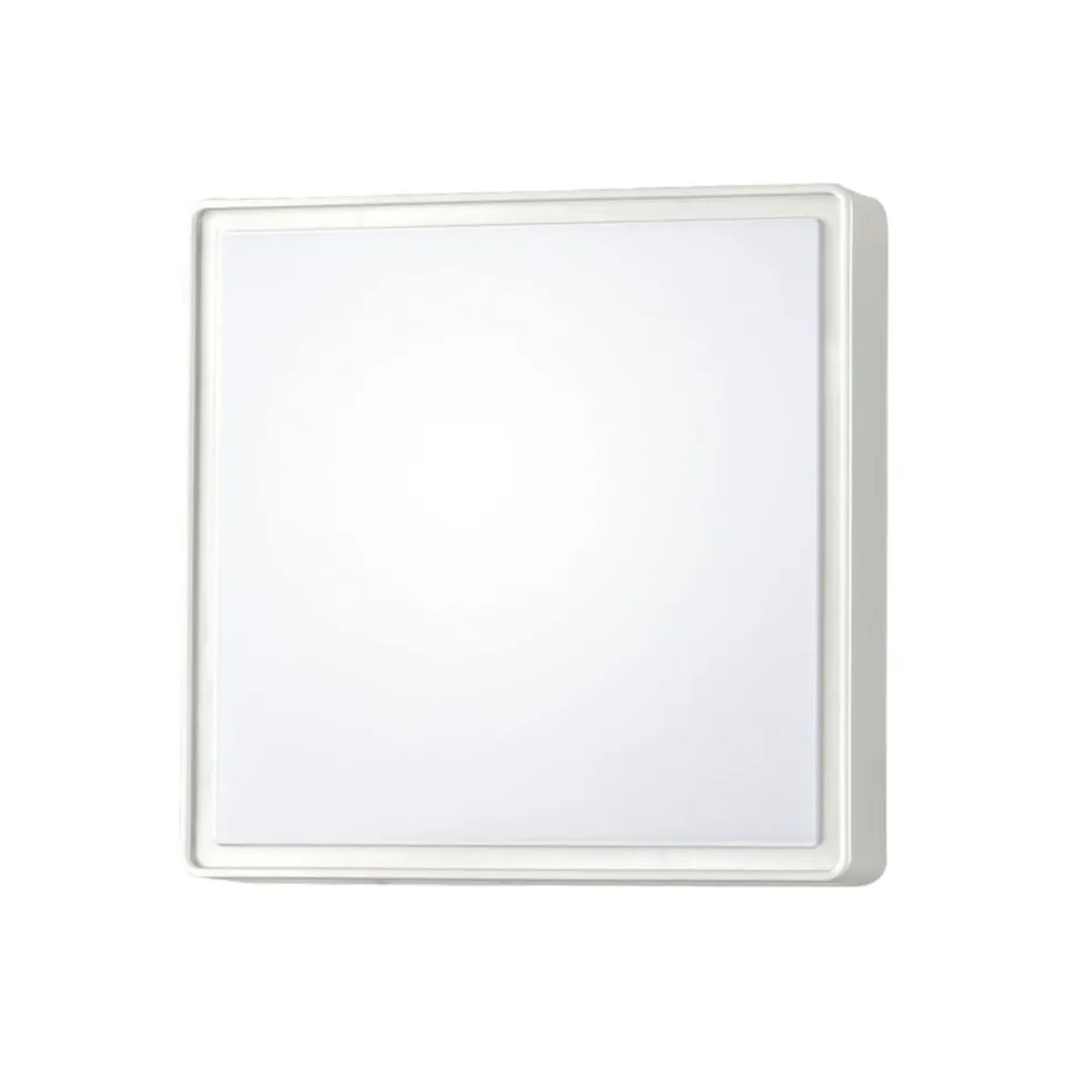 Oban vegglampe, 30 cm x 30 cm, sensor, 2 x E27, hvit, IP65