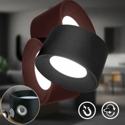 Oppladbar klemmelampe Tari, svart, CCT, berøringsdimmer, USB