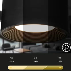 Oppladbar klemmelampe Tari, svart, CCT, berøringsdimmer, USB