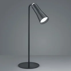 Oppladbar LED-bordlampe Maxi, svart, metall, dimbar, 36 cm