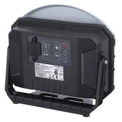 Oppladbar LED-lyskaster med horn og Bluetooth-funksjon