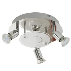 Orna LED-taklampe, rondel, fire lamper, krom