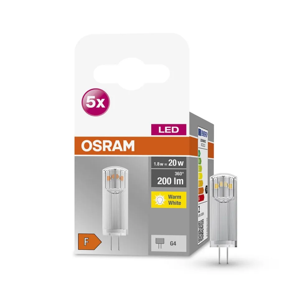 OSRAM Base PIN LED-stiftpære G4 1,8W 200lm 5stk