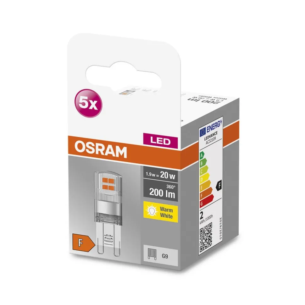 OSRAM Base PIN LED-stiftpære G9 1,9W 2 700 K 5stk
