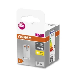 OSRAM Base PIN LED-stiftpære G4 0,9W 100lm 5stk