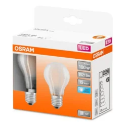 OSRAM Classic A LED-pære E27 11W 4 000 K matt 2stk