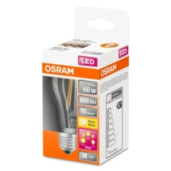 OSRAM Classic A-LED-pære E27 6,5W 827 3-trinns dim
