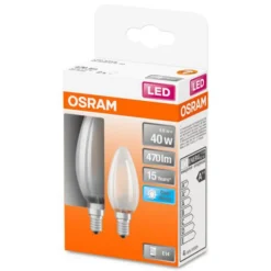 OSRAM Classic B LED-pære E14 4 W 4 000 K matt 2-er