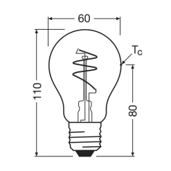 OSRAM LED Vintage E27 4,9W 2 700K Spiral Filament gull