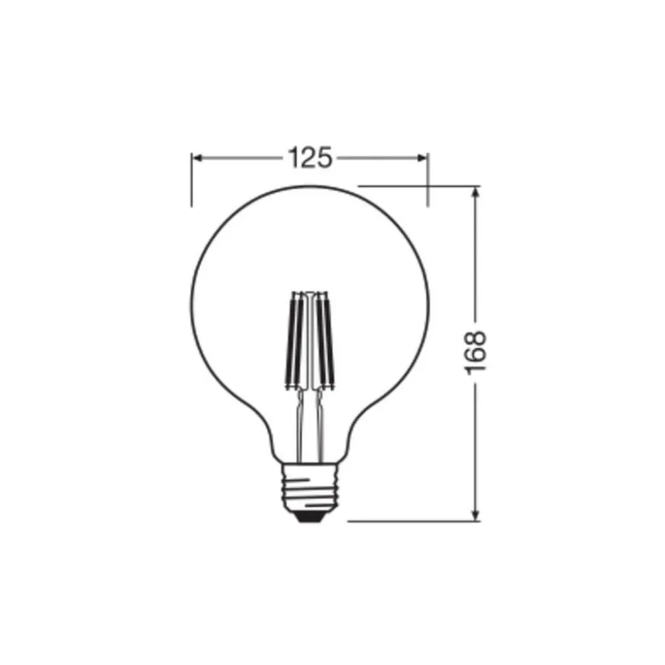 OSRAM LED-filamentpære Globe G125 E27 7,2W Filament 4,000K