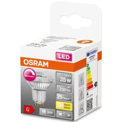 OSRAM LED-glassreflektor GU10 3,4W 927 36° dimbar