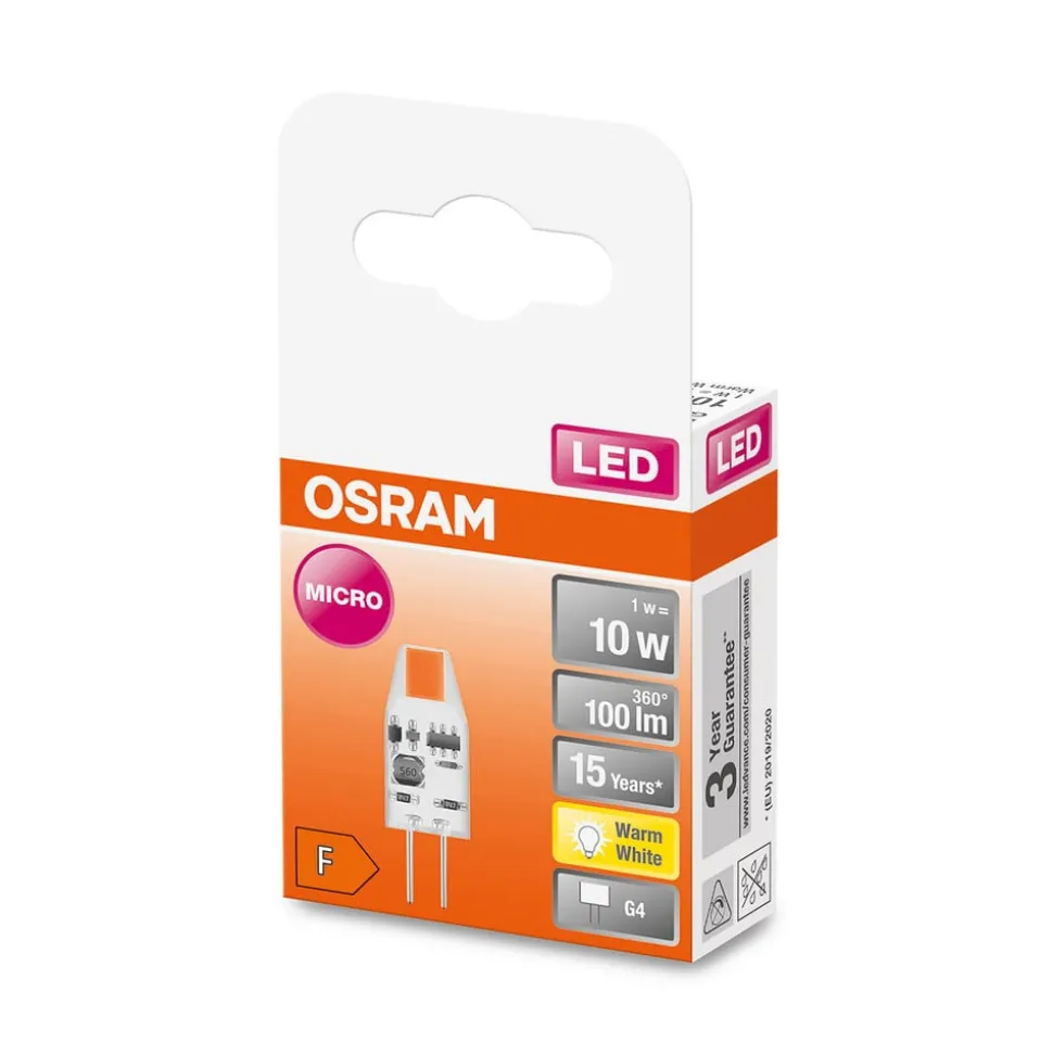 OSRAM PIN Micro LED-stiftpære G4 1W 100lm 2 700 K