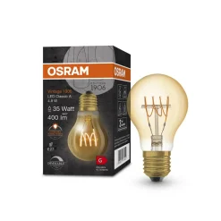 OSRAM Vintage 1906 Classic A LED E27 4,8W gull dim