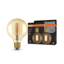 OSRAM Vintage 1906 LED-globe E27 6,5W dimbar 2stk