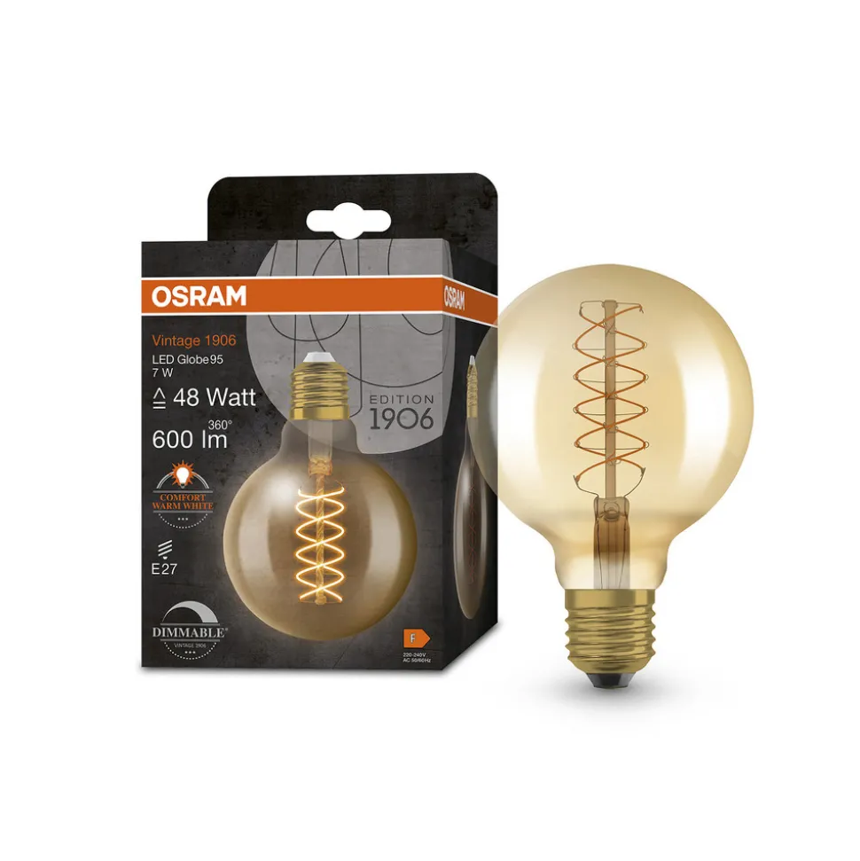 OSRAM Vintage 1906 LED-globe G95 E27 7W gull dim