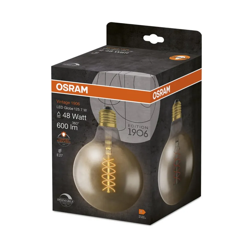 OSRAM Vintage 1906 LED-globe G125 E27 7W gull dim