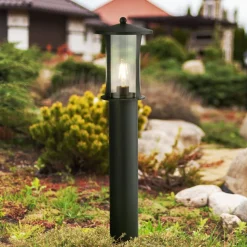 Pagode pullertlampe, IP44, svart, høyde 73 cm, metall