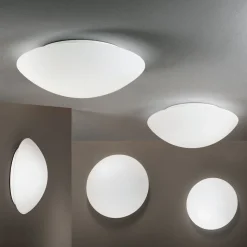 Pandora taklampe, Ø 36 cm, glass, hvit